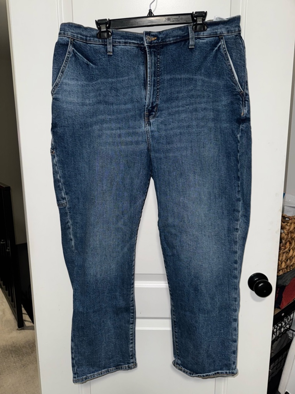 Painter Style Dark Blue Women’s Straight-Leg Jeans